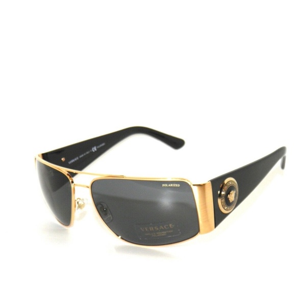 Versace 2163 100281 Black Polarized Sunglasses - Picture 1 of 6